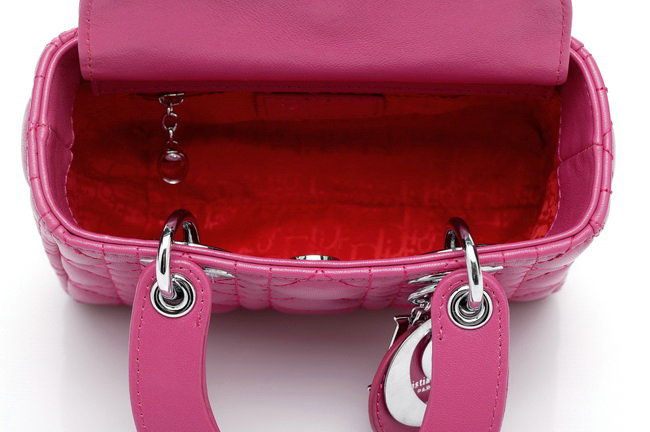 mini lady dior lambskin leather bag 6328 rosered